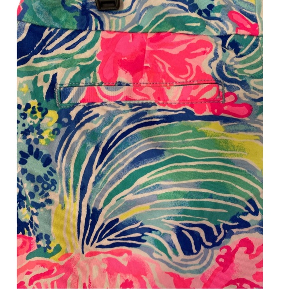 Lilly Pulitzer The buttercup stretch scalloped hem pink & blue shell print sz 00 - Picture 11 of 11